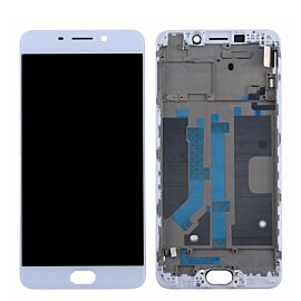 For OPPO R9 Plus Screen Assembly with Frame - White